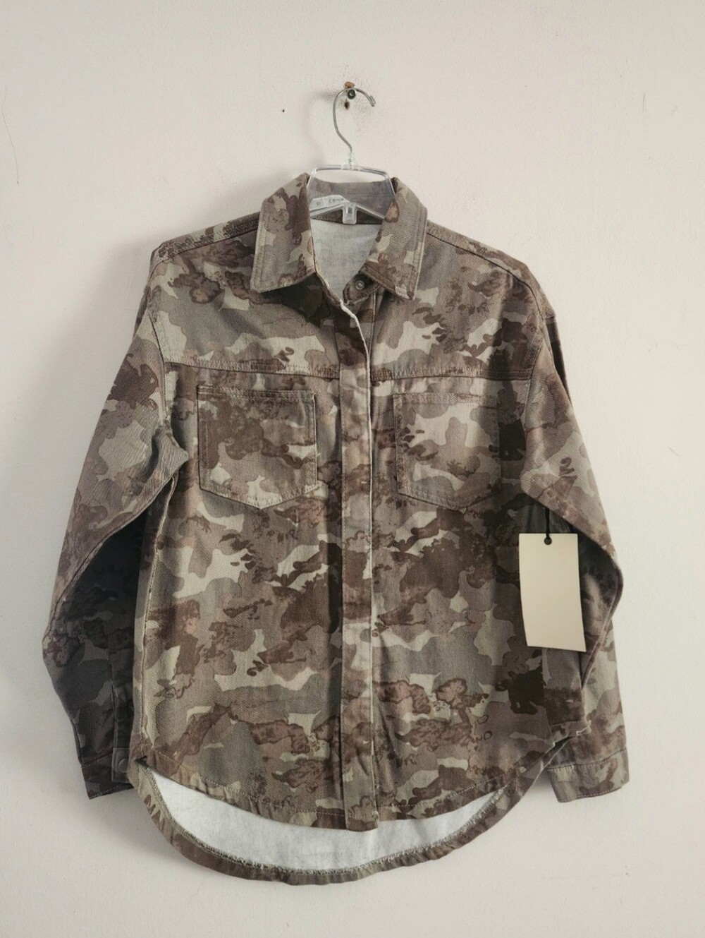 Ban-jara Camouflage, Button Down Utility Shirt Jacket (Shacket) Size:S
